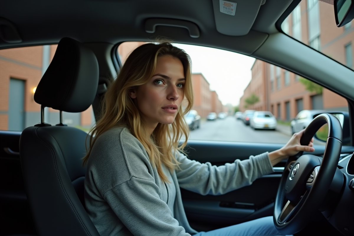 Jeune femme regardant un voyant d